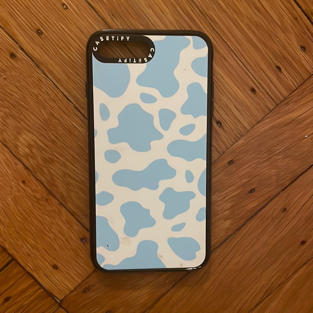 Casetify Blue cow Print iPhone 7 case